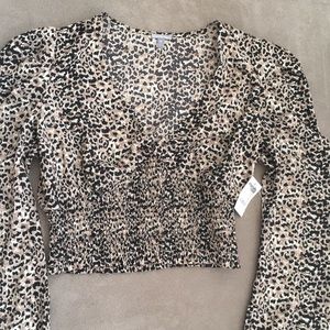 Charlotte Russe leopard crop long sleeve
